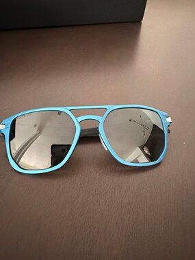 Oakley Latch Panel Blue Sunglasses Prizm Black — Gently Loved, No Case